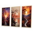 thumbnail image 3 of Designart "Sunset Sunset Reverie Painting I" Floral Framed Wall Art Set Of 3 - Yellow Sunrisesunset Frame Gallery Set For Office Decor, 3 of 6
