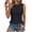 Black, variant on Womens Gingham Check Tanks Tops Round Neck Sleeveless All-Over Smocked Bodice Peplum Hem Casual Blouses Cow Pattern L