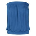 thumbnail image 3 of TRUBKH Tube Tops for Women Strapless Crop Tops Going Out Tops Long Tank Tops for Women Solid Casual Wrapped Chest Loose Sleeveless Top Blouse Tank Top for Women Blue S, 3 of 9