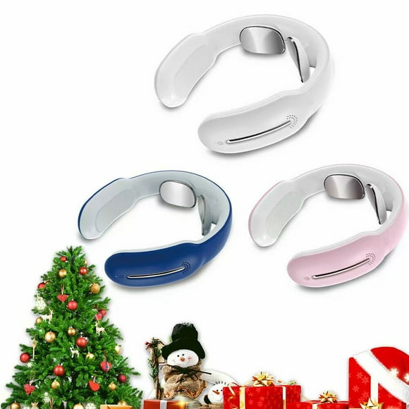 Portable Electric Cordless Neck - Massager Intelligent Electric Pulse Neck Massager with Heat Gifts for Women Man - 15 Levels(Pink)