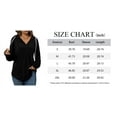 thumbnail image 6 of TEMOFON Women V Neck Solid Hoodies Womens Fashion Tops Pullover Oversized Hoodies Long SLeeve Drawstring Hoodies Loose Fit, 6 of 7