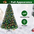 thumbnail image 3 of 6.5FT Pre-Lit Artificial Christmas Tree - 8 Lighting Modes with Warm White & Color Changing LED Lights, 880 Branch Tips, Hinged Metal Stand for Easy Assembly, Holiday Home Decor, 3 of 8