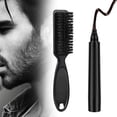 thumbnail image 3 of Men Beard Pen Coloring Tools Professional Barber Beard Cosmetics Supplies Filler Brush Professional Barber Plastic Handle Comb Accessories Dark Brown, 3 of 7