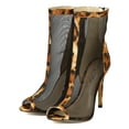 thumbnail image 5 of Wild Rose Giselle01A New Women Leopard Mesh Fabric Peep Toe Stiletto Bootie Size, 5 of 6