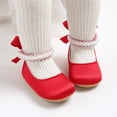 thumbnail image 6 of Zanarzt Soft Sole Baby Shoes Infant Baby Girls Mary Jane Flats Non Slip Rubber Sole with Bownot Toddler First Walkers Princess Wedding Dress Shoes Red,US 3.5, 6 of 6