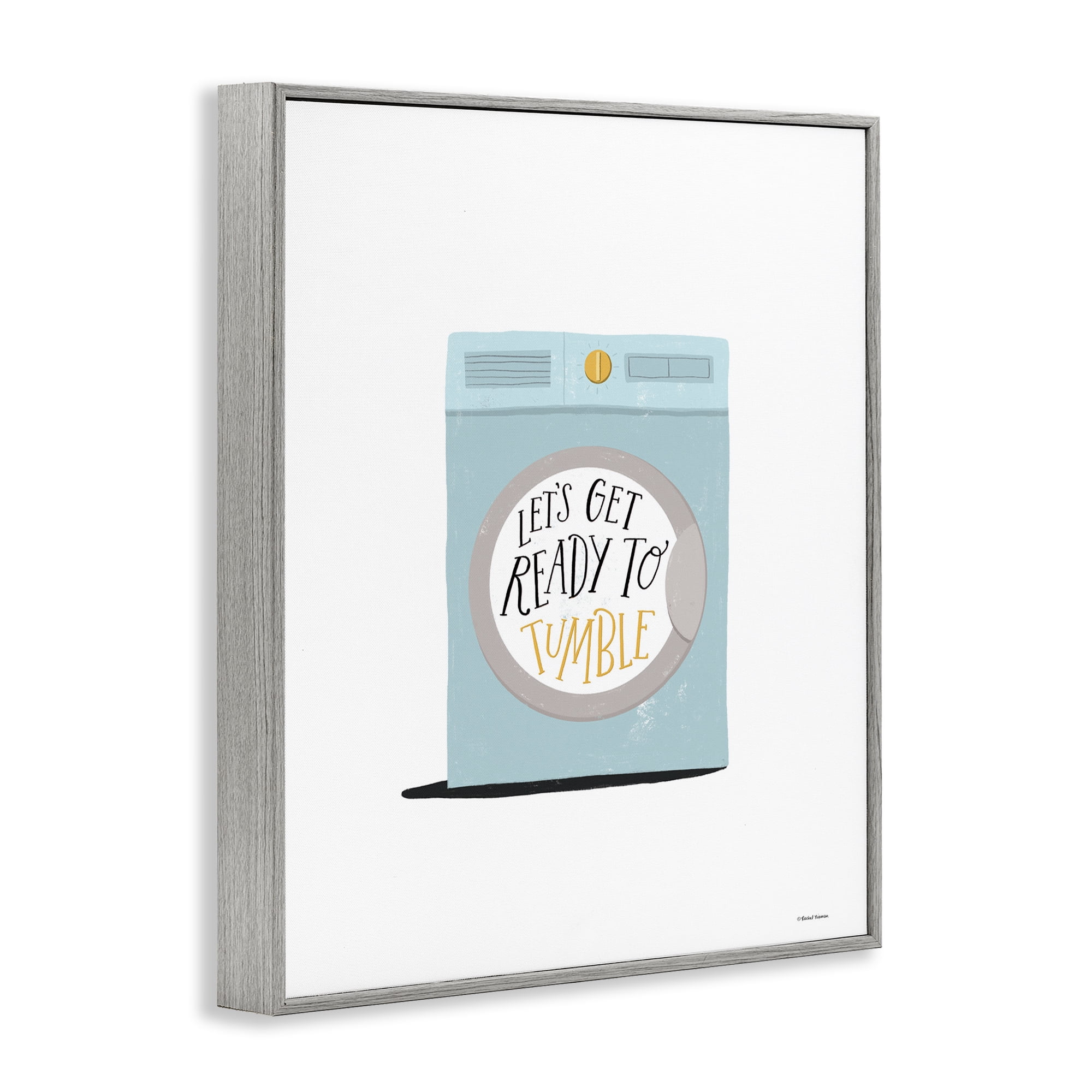 Stupell Industries Ready to Tumble Laundry Typography Painting Gray Framed Art Print Wall Art, 24 x 30