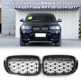 thumbnail image 2 of Amdohai Car Front Grille Grill Mesh Net Trim Strip Cover Double Line Replacement for BMW X3 X4 F25 F26 2014-2017, 2 of 8