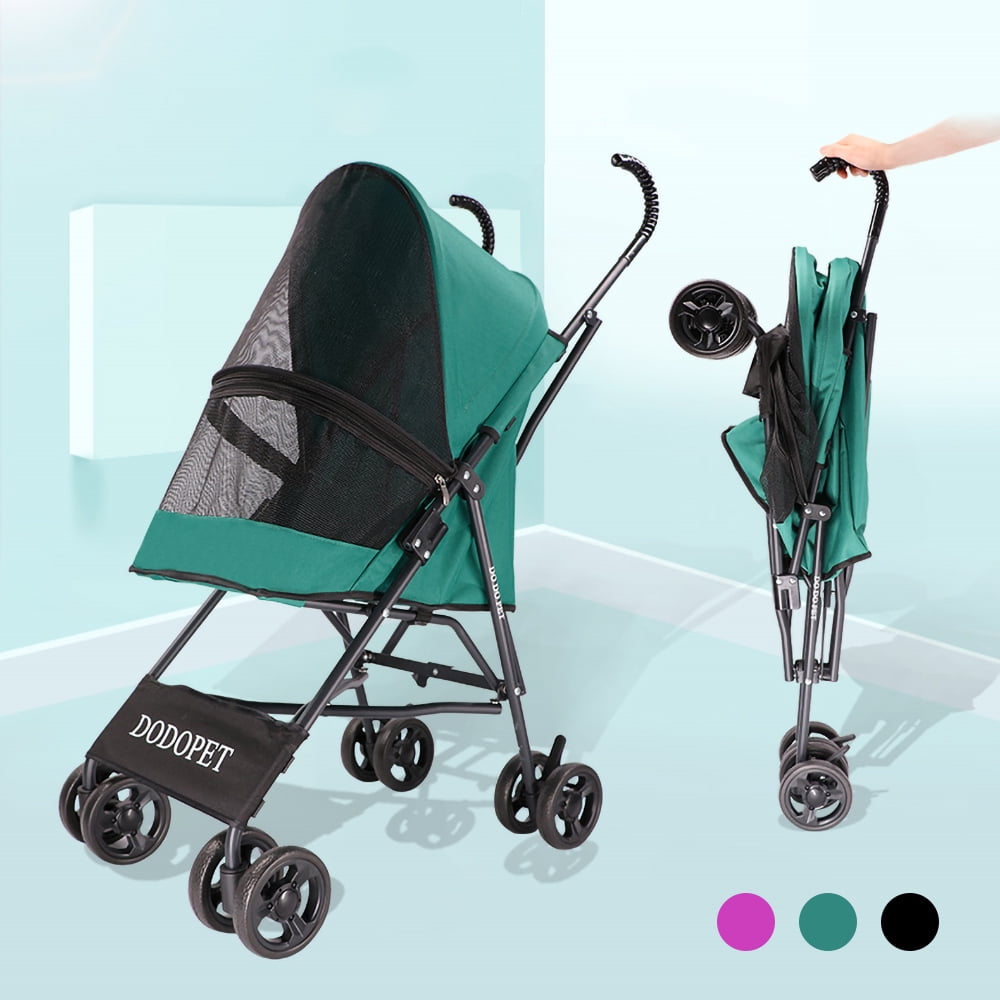 DODOPET Pet Dog Stroller Pet Dog Foldable Carrier Strolling Cart Four