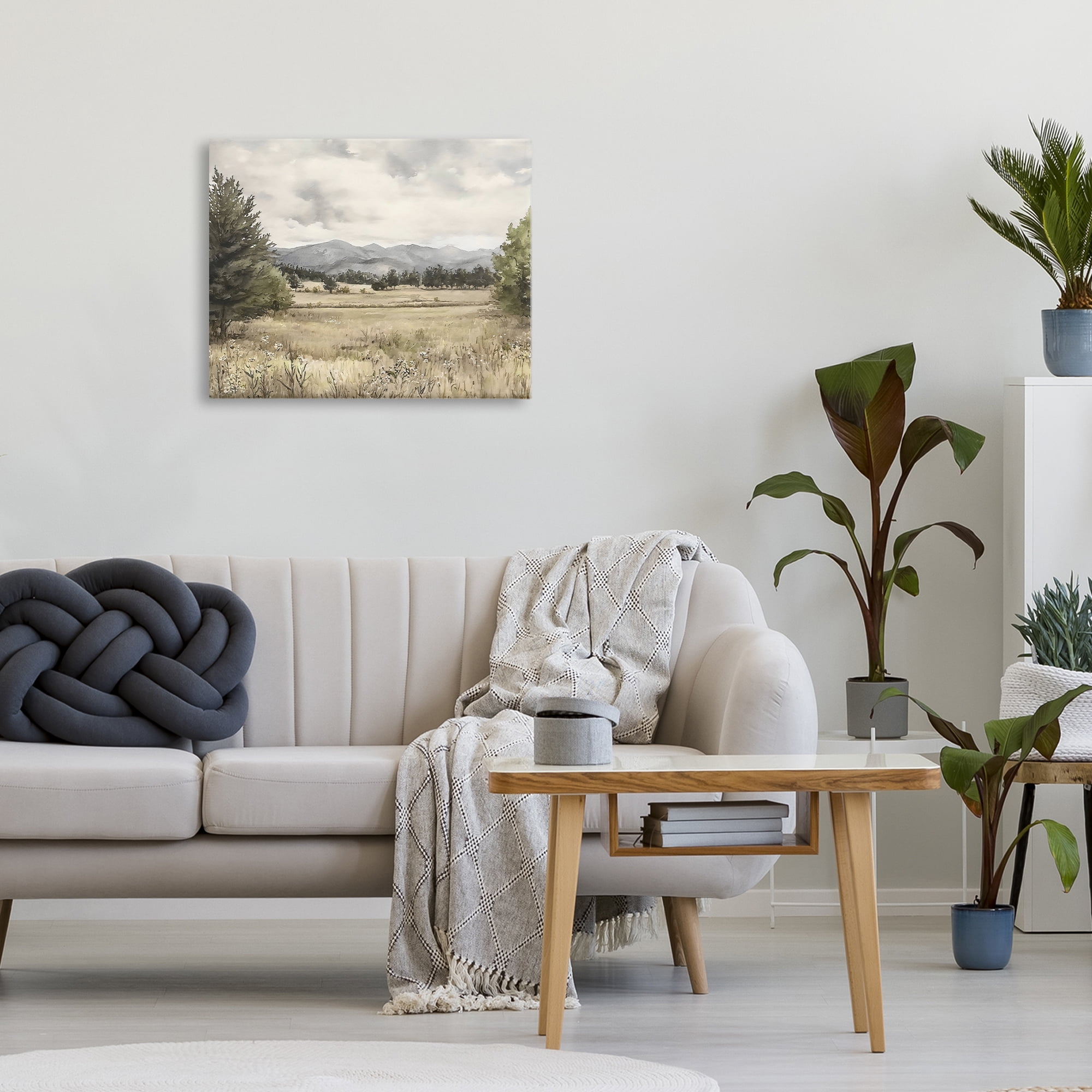 Stupell Industries Muted Mountain Meadow Canvas Wall Art, design by Riley B