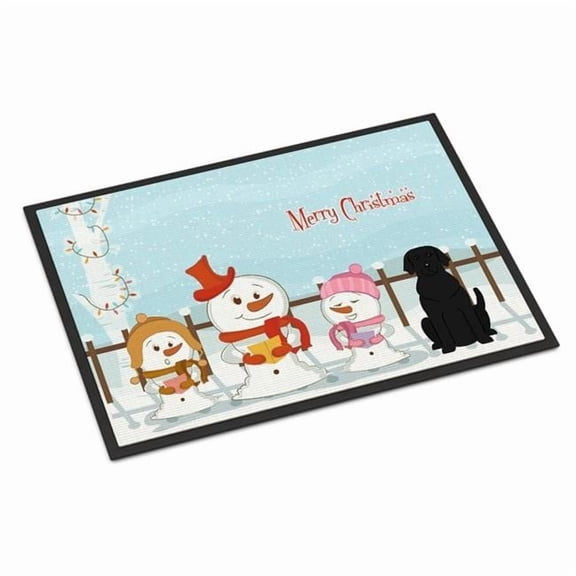 Carolines Treasures Merry Christmas Carolers Black Labrador Door Mat Indoor Rug or Outdoor Welcome Mat 18x27 Doormat