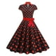 thumbnail image 1 of Vestido de Manga Corta para Mujeres de Moda Casual Impreso Cuello en V con Cremallera Grande Del Doblado, Poliéster Ligero para el Verano, 1 of 9