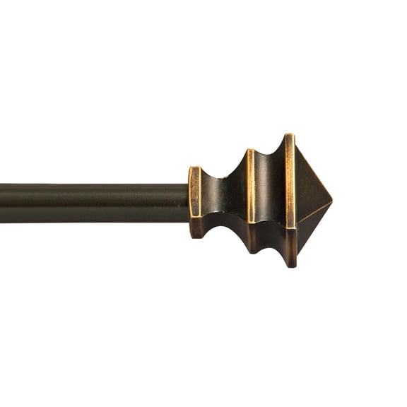 Kenney Arts & Crafts 48-86" Petite Café Adjustable Curtain Rod, 1/2" Dia., Oil Rubbed Bronze