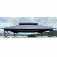 thumbnail image 5 of 13x10 Ft Patio Double Roof Gazebo Replacement Canopy Top Fabric, Gray, 5 of 6