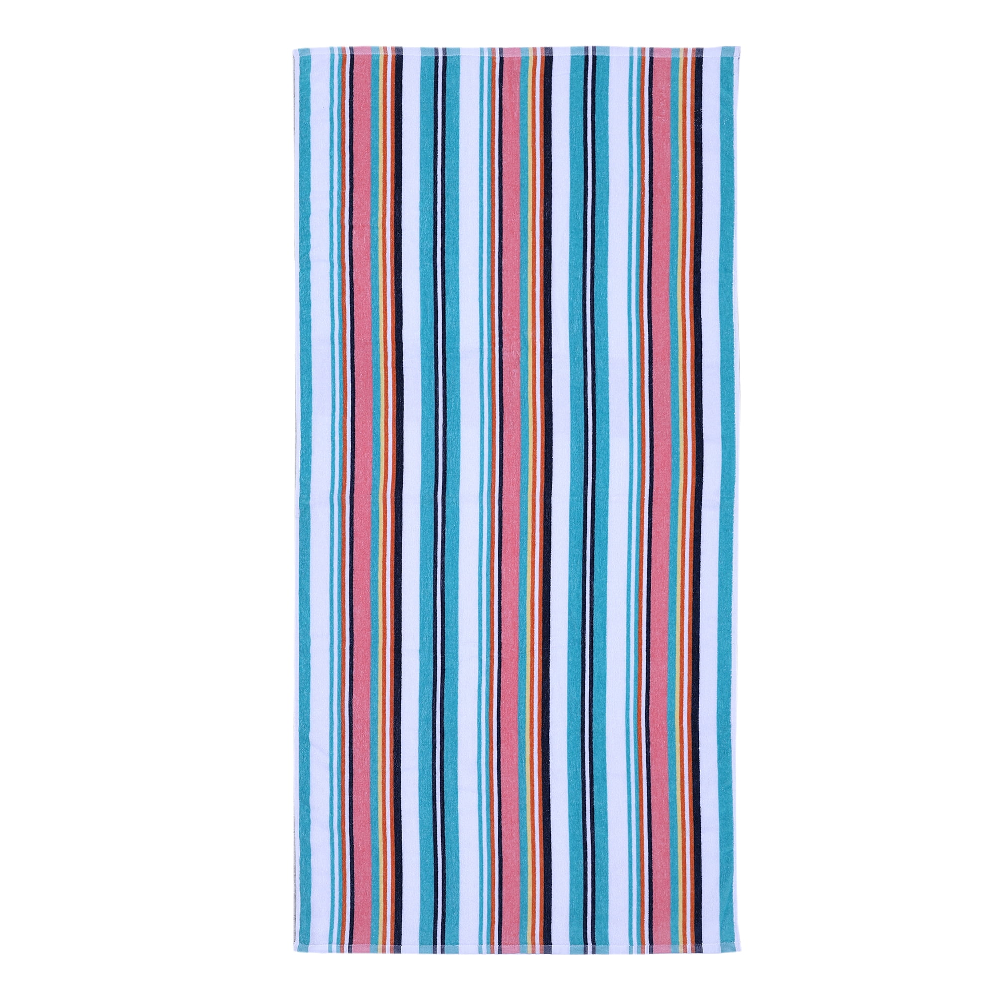 Mainstays 2-Pack Cotton Blend Beach Towels, 58 in x 28 in, Coral