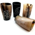 thumbnail image 5 of Viking Drinking Horn Tumblers Set of 4 – Handmade Cups for Wine Beer Ale - Safe and Unique Drink Cup. Norse Drinking Beer Mug with 8-10oz Capacity Best Choice of Theme Party Made From Real Ox Horn, 5 of 8