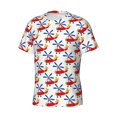 thumbnail image 3 of Yiaed Cartoon Helicopter Print Mens Short Sleeve Tight Fit T-Shirt, Crewneck Casual Tee-X-Large, 3 of 5