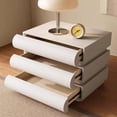 thumbnail image 4 of Modern Leather Bedside Table, Nightstand with 3 Drawers, Floor Standing Night Stand, No Installation Required (White), 4 of 7