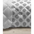 thumbnail image 3 of White Damask Down Alternative Comforter, Print of Vintage Style Continuing Garden Art Flourishes and Leaves, Microfiber Quilt for All Season, 5 Sizes, Charcoal Grey, by Ambesonne, 3 of 3