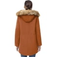 thumbnail image 7 of Women Winter Parka Coat, Windproof Women Winter Coat Fleece Lined Long Parka with Faux-Fur Hood (Ginger, Medium), 7 of 7