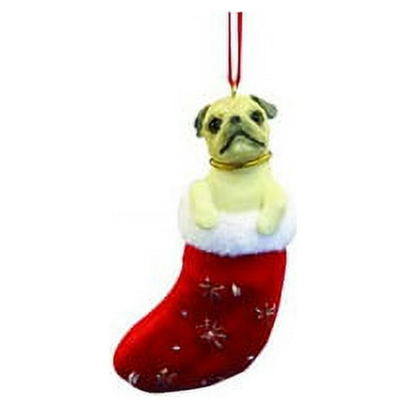 Santa's Little Pals Pug Stocking Christmas Ornament