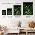 thumbnail image 3 of Elegant Botanical Nature Foliage Artwork Fern Fronds Green on Black Large Wall Art Poster Print Thick Paper 18X24 Inch, 3 of 5