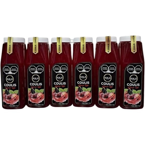 Kit de 6 Coulis Kala Para Preparar Bebidas De 1.1 Lt Sabor Cereza