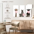 thumbnail image 4 of Elephant Stock Bubble Gum Safari Animals Wall Art - Horizontal Multi Panel Canvas - Living Room Wall Decor - Animal Multi Panel - White And Pink Decor - 23" x 14", 4 of 4
