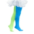thumbnail image 4 of dazeni Tights for Girls Color Block Ballet Leggings Ultra-Soft Footed Dance Stockings School Uniform Tight Carnival Outfits for Play Clothes Green 2-8 Years, 4 of 7