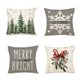 thumbnail image 5 of Stijggn 4PCS Christmas Silk Pillowcases Christmas Bedding Xmas Series Cushion Pillow Cover Custom Zippered Square Pillowcase for Sofa & Bed, 5 of 6