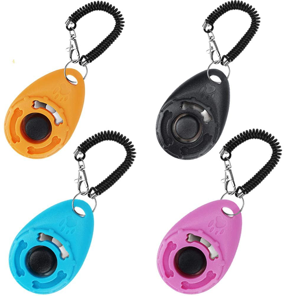 MaGreen 3-Pack Dog Training Clicker Large Button Dog Clicker Portable with Wrist Strap Black+Red+Yellow Pet Training Clickers for Dogs Cats Puppy Birds Horses