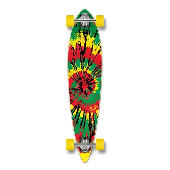Yocaher Pintail Tiedye Rasta Longboard Complete