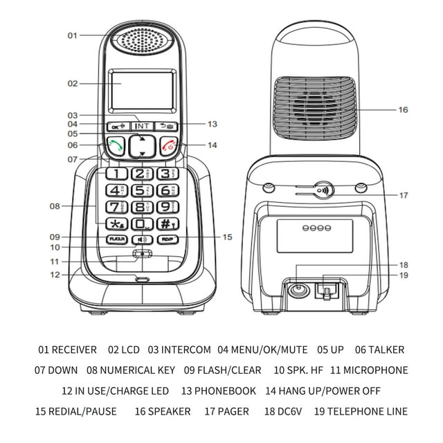 Bisofice Telephone sets,5 50 Book Display Caller Mute Function 16 Intercom Conference Call Hands-free Calls Intercom With 3 Lines Caller Support Calls Intercom Conference Lines Display Caller