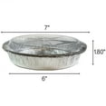 thumbnail image 4 of Tsyware 7" Round Disposable Aluminum Foil Pan Oven-Safe Food Container with Lid, Silver, 15 Piece, 4 of 8