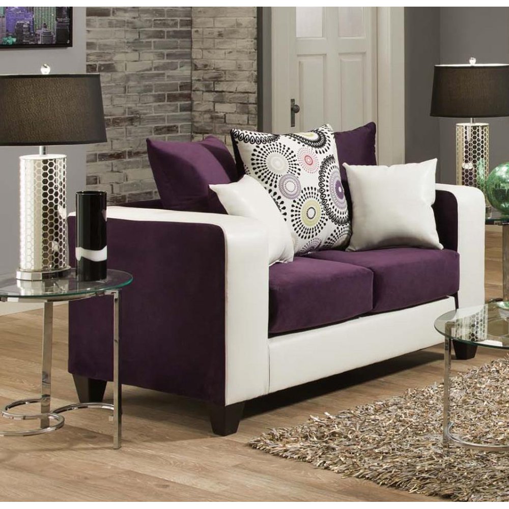 HomeRoots Decor 62inch X 34inch X 37inch Implosion Purple Demsey White Deltona Amethyest 100