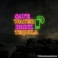 thumbnail image 4 of Glowneon Save Water Drink Tequila Neon Sign, Open Welcome Sign, Bar Pub Cocktail Restaurant Beer, 4 of 5