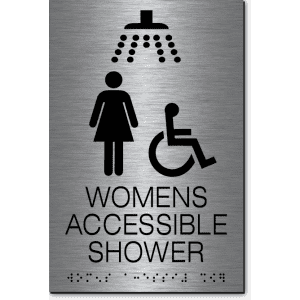 

WOMENS ACCESSIBLE SHOWER Sign-Steel / Black (4 Units)