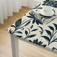 thumbnail image 4 of BANET Oilcloth Tablecloth Small Rectangle Water Resistant/Oil-Proof Wipeable Heavy Duty Tablecloths Weights for Outdoor Picnic - Floral Grey White, 4 of 7