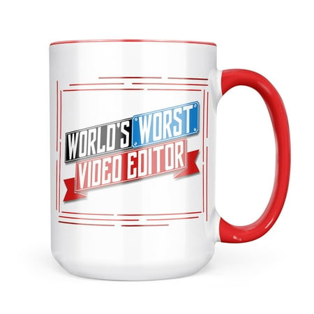 

Neonblond Funny Worlds worst Video Editor Mug gift for Coffee Tea lovers