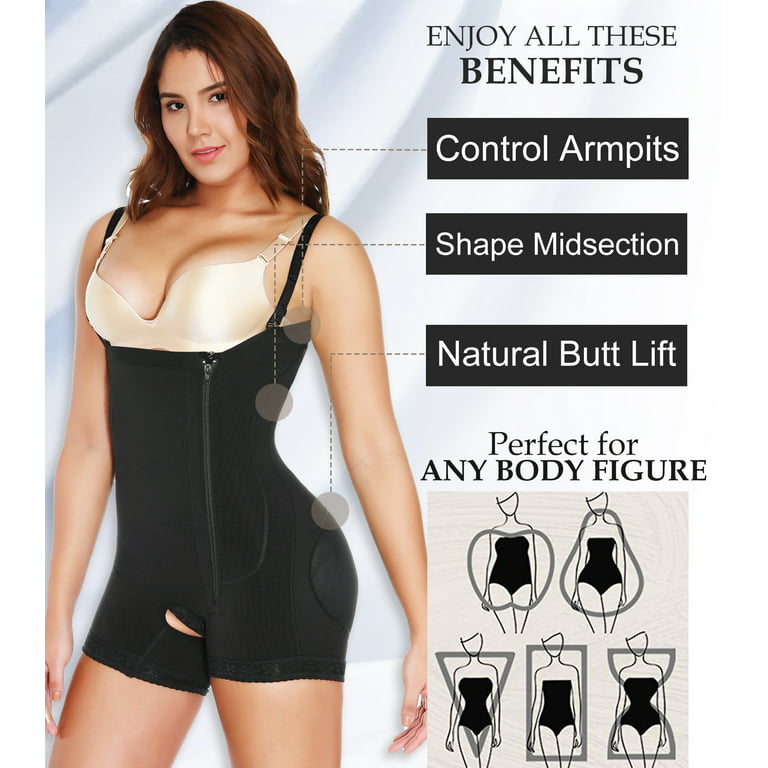 SHAPEVIVA Body Shaper for Women Tummy Control Shapewear Side Zipper Open  Bust Fajas Colombianas Reductora y Moldeadora 