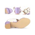 thumbnail image 2 of BLISSFUL STEP Slingback Block High Heel Sandals for Women Purple 5, 2 of 7