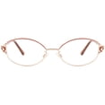 thumbnail image 2 of 1PACK Gabii HBM141 Metal Rose Oval Women's Spring Hinge Reading Glasses W/Case +1.00, 2 of 2