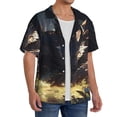 thumbnail image 2 of Gukieu Sleeping Dragon In Forest Print Men's Short-sleeved Shirts, Button-down Pocket Shirts, T-shirts, Beach Vacation Travel Summer Clothing-Small, 2 of 5