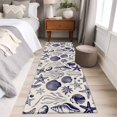 thumbnail image 5 of Summer Marine Life Washable Runner Rugs 2'x6', Black Line Ocean Shell Starfish Sea Conch Seaweed Low Pile Throw Entryway Rug Non-Slip Sturdy Edge Binding Carpet for Indoor Bedside Entrance Bedside, 5 of 9