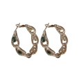 thumbnail image 5 of Hyasfey 1 Pair Circle Earrings Piercing Geometric Rhinestone Inlaid Temperament High-end Ear Decoration Silver Needle Women Large Hoop Earrings Clothing Accessories, 5 of 8