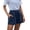 F50 Dark Blue, variant on Curuila Shorts For Women Stretchy Striped Print Elastic Waist Fashion Casual Shorts Black Size L