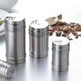 thumbnail image 5 of 1Pc Stainless Steel Shaker Bottles, Stainless Steel Salt Spice Sugar Pepper Bottles Shaker, Rotatable Seasoning Shaker, Kitchen Gadget, Rotatable Seasoning Shaker Home Restaurant Use(Grey,2x2x3.7"), 5 of 7