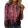 thumbnail image 1 of Hamky T-Shirts pour Femmes, T-Shirts Graphiques, Mode Décontractée, Débardeur à Paillettes, Manches Longues, Bleu Foncé TTG, 1 of 3
