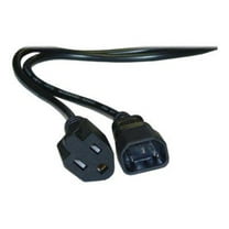 CableWholesale 10W1-05203 Power Cord Adapter Black C14 to NEMA 5-15R 10 Amp UL CSA rated 3 foot