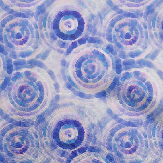 oneOone Cotton Jersey Medium Blue Fabric Tie Dye Dress Material Fabric Print Fabric By The Yard 58 Inch Wide