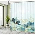 thumbnail image 4 of Ambesonne Flower Shower Curtain, Retro Floral Hibiscus Print, 69"Wx70"L, Dark Seafoam, 4 of 4